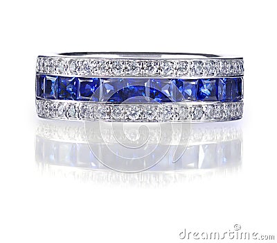 Blue Gemstone Ring Stock Photo