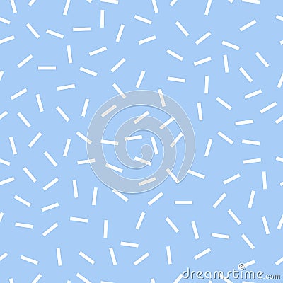 Blue geometric fabric design pattern - seamless vector dashes Vector Illustration