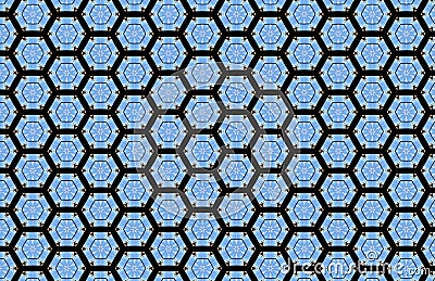 Blue Geometric Shapes Black Abstract Pattern Stock Photo