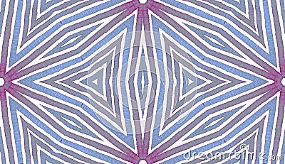 Blue Geometric Watercolor. Cute Seamless Pattern. Hand Drawn Stripes. Brush Texture. Energetic Chevr Stock Photo
