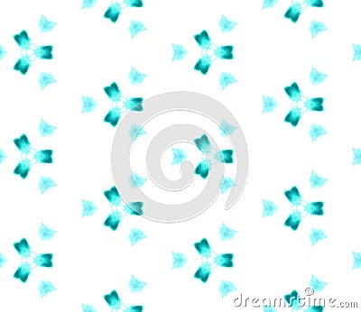 Blue Geometric Watercolor. Seamless Pattern.Surface Ornament. Stock Photo