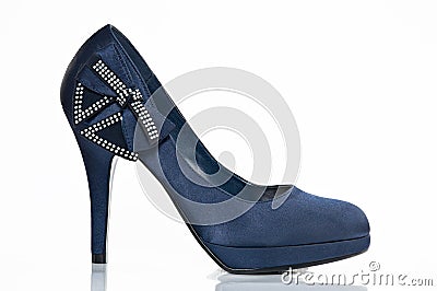 Blue girl shoe Stock Photo