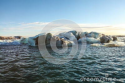 Blue glacier ice, iceberg, Jokulsarlon lagoon, Iceland Stock Photo