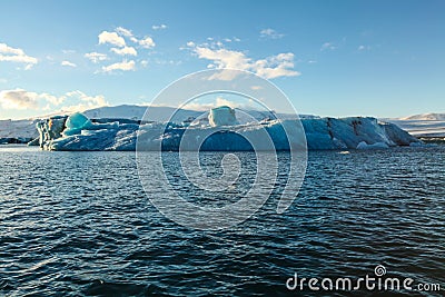 Blue glacier ice, iceberg, Jokulsarlon lagoon, Iceland Stock Photo