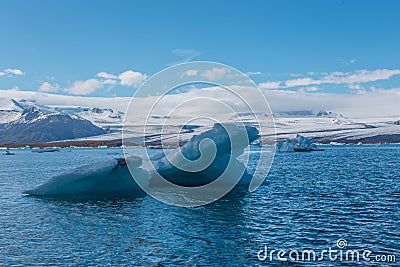 Blue glacier ice-Jokulsarlon lagoon-Iceland Stock Photo