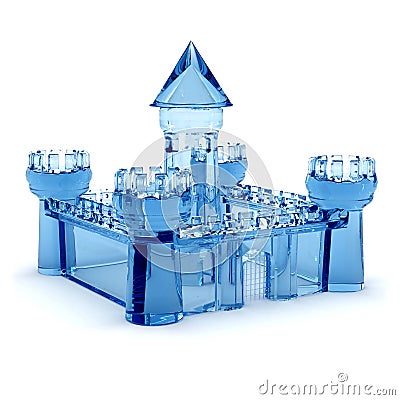 Blue glass castle Stock Photo