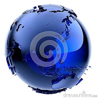 Blue glass globe Stock Photo