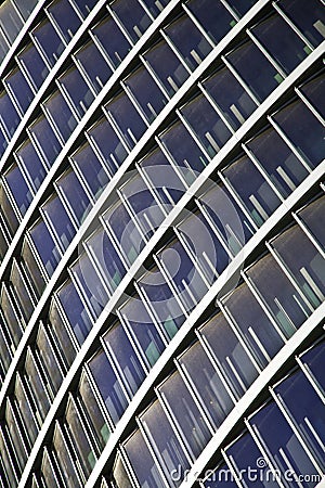Blue glass high rise building skyscrapers Stock Photo