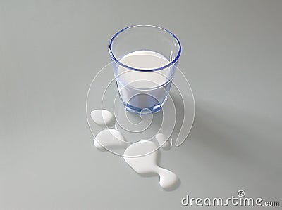 Blue glass with milk Stock Photo