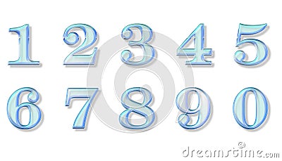 Blue glass numbers Stock Photo