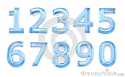 Blue glass numeral Stock Photo