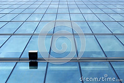 Blue glass wall Stock Photo