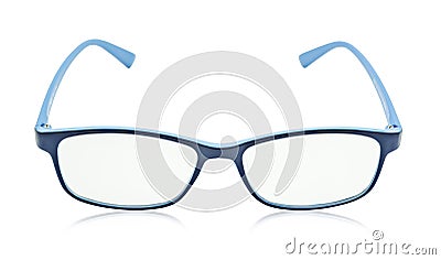 Blue glasses isolated on a white. Stock Photo