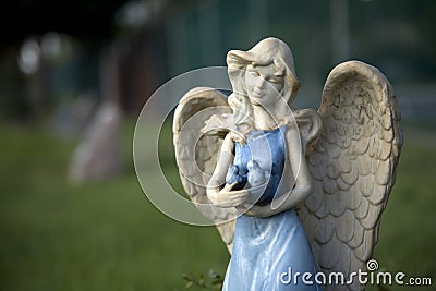 Blue Glazed Angel 2 Stock Photo