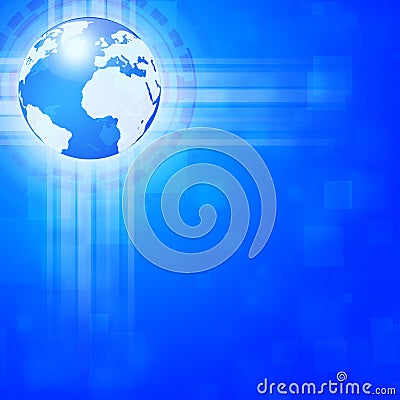 Blue Global Business Background Stock Photo