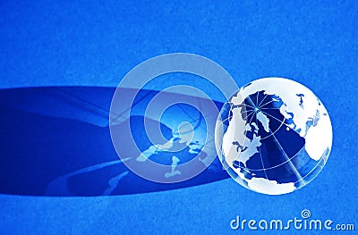 Blue globe background Stock Photo