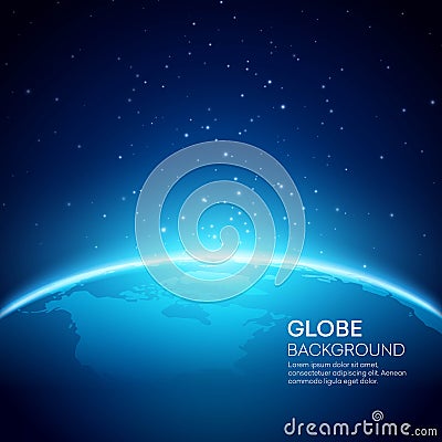 Blue globe earth background. Vector illustration Vector Illustration