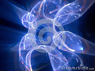 Blue glowing coronavirus abstract background Stock Photo