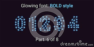Blue Glowing font in the Outline style Vector Illustration