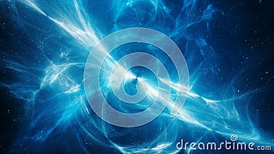 Blue glowing high energy plasma field in space Stock Photo