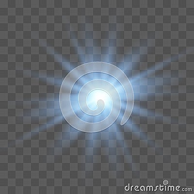 Blue glowing light Vector Illustration