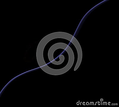Blue glowing line and curve element on a black luxury abstract background for text and message design.Cover template, geometric sh Stock Photo