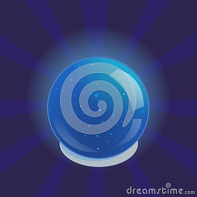 Blue glowing magic ball Vector Illustration