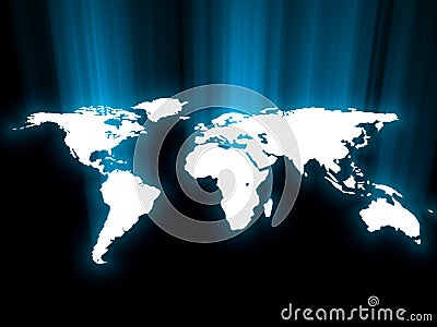 Blue glowing map Stock Photo