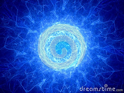 Blue glowing plmasa torus in space Stock Photo