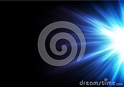 Blue glowing shiny rays abstract background Vector Illustration