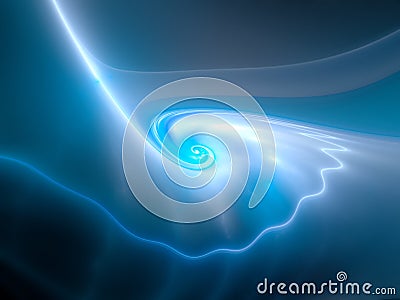 Blue glowing spiral energy field Stock Photo