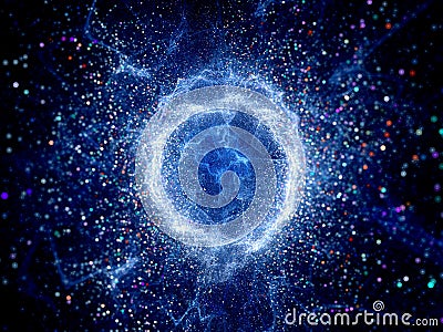 Blue glowing torus shape high energy field Stock Photo