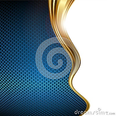 Blue and gold abstract background Stock Photo