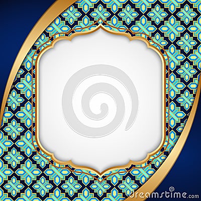 Blue and gold luxury islamic frames Stock Photo