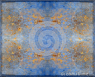 Blue and gold panel design Stock Photo