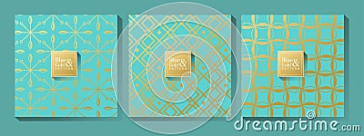 Blue and Gold Pattern Vector Illustration