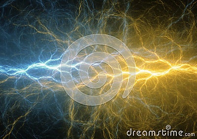 Blue and golden abstract lightning Stock Photo
