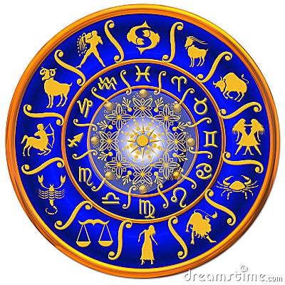 Blue And Golden Zodiac Disk Royalty Free Stock Photography - Image: 6889727