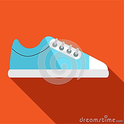 Blue golf shoe icon, flat style Stock Photo