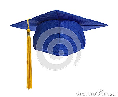 Blue Grad Hat Front Stock Photo