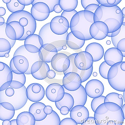 Blue gradient abstract modern transparency circle background. Imposed balls seamless pattern. Bubble vector illustration Stock Photo