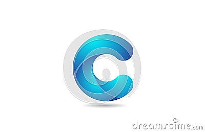 blue gradient logo c alphabet letter design icon for company Vector Illustration