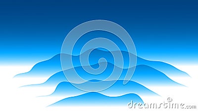 blue gradient mild bandy shapes bg - abstract 3D rendering Cartoon Illustration