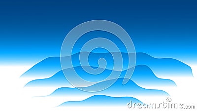 blue gradient mild deformed lines backdrop - abstract 3D illustration Stock Photo