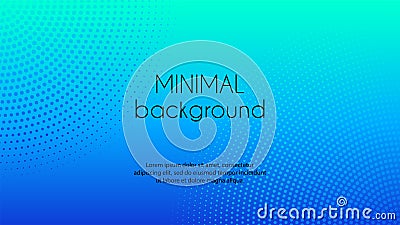 Blue gradient minimal vector background with dotted corners. Abstract halftone textured backdrop for presentations Vector Illustration