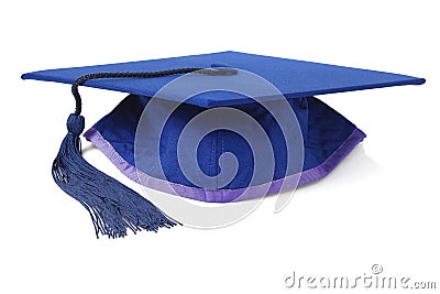Blue Graduation Mortar Board Stock Photo