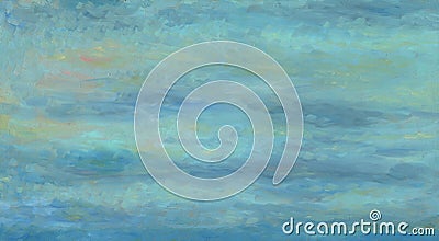 Blue and gray clean background. Oil painting on wood. Stock Photo