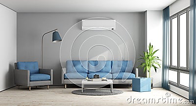 Blue and gray modern lounge Stock Photo