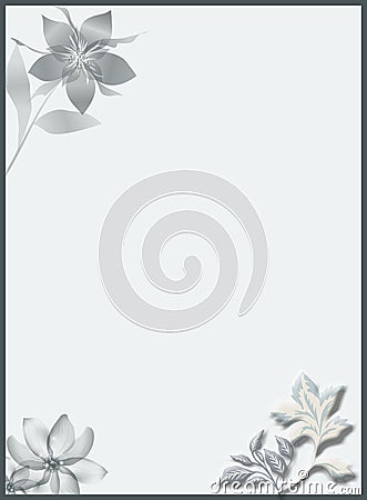 Blue and gray soft botanical floral stationary Stock Photo