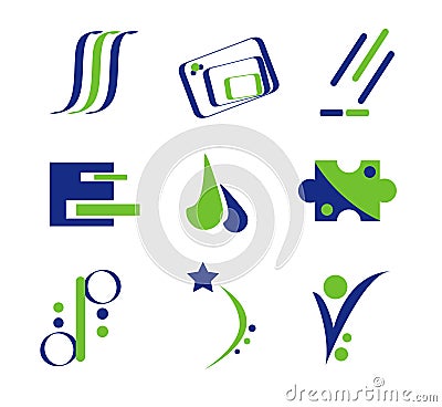 Blue and Green Abstract Design Vector Illustration